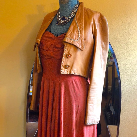 Jackets & Blazers - Vintage Hand Stitched Leather Jacket